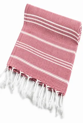 Obrázek produktu pro Turecká plážová osuška Hammam 100x180cm - bordó