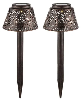 Produktbild von 2er Set LED Solarlampe, Metall kupfer, H 27 cm