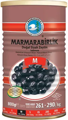 Produktbild von Marmarabirlik Natürliche Schwarze Oliven M 800g