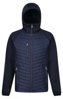 Imagen del producto de Chaqueta híbrida "Navigate" para hombre, modelo LT233 (talla S), color azul marino/gris medio