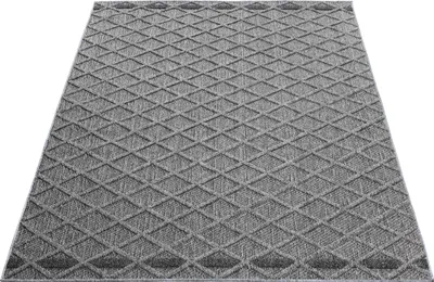 Produktbild von In & Outdoor Teppich Wetterfest Rauten Design für Küchen Balkon Terrasse Garten oder Wohnzimmer Teppich, Größe: 240 x 340 cm, Farbe: Grau-3