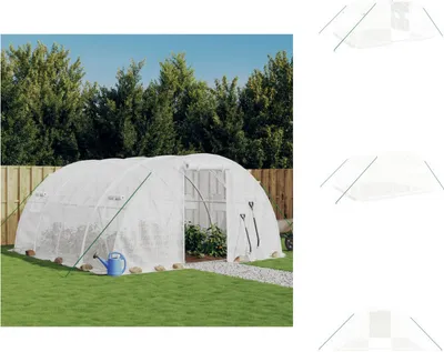 Immagine prodotto di vidaXL Serra con telaio in acciaio bianco 16 m² 4x4x2 m - Serre