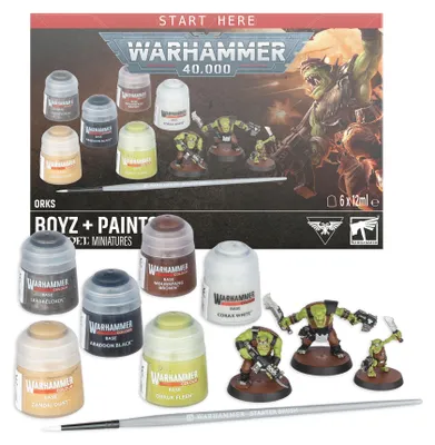 Produktbild von Warhammer 40.000 - Orks: Boyz + Farben (Englisch)