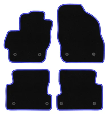 Produktbild von Fußmatten Automatten Velours Schwarz/Blau für Mazda 3 II BL 2008-2013 Set 4-tlg