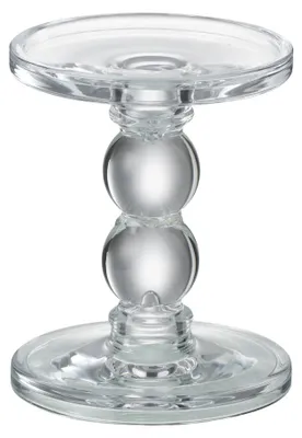 Produktbild von J-Line Kerzenhalter Tropfen Glas Transparent Small