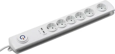 Produktbild von Meister Steckdosenleiste 6-fach, 1,4 m, mit 2 USB-Ports, 7430070
