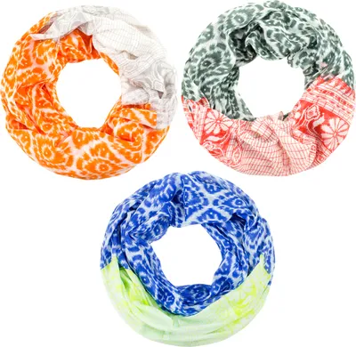 Produktbild von Sunsa Damen Loop Schal Tuch 3er Set Halstuch Geschenkideen für Frauen-MädchenTücher aus Baumwolle mit Blumen & modern bohemian Design 41400