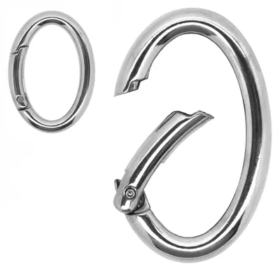Metall Karabinerhaken Oval | 48 mm x 30 mm x 5 mm silber