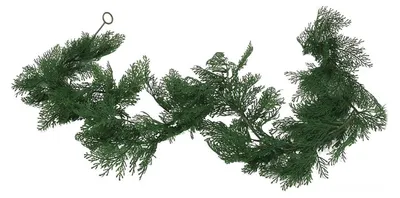 Produktbild von Künstliche Weihnachtsgirlande mit roten Beeren und Norfolk-Kiefernzweigen für den Kamin im Innen- und Außenbereich – Weihnachtsdekoration B