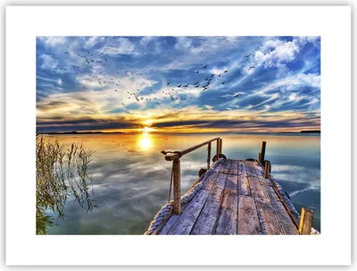 Produktbild von Poster - Poster ohne Rahmen - See Brücke - 40x30 cm - Wand Bild - Wanddeko - Wandbilder - Kunstposter - Wandposter - Bilder - Kunstdruck - Wanddekoration - Wandbild - P2XAA40x30-3963