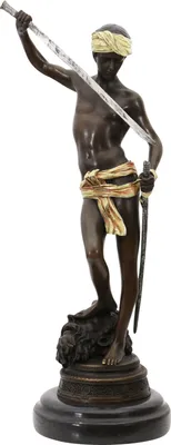 Produktbild von Bronzeskulptur David Goliath im Antik-Stil Bronze Figur Statue 33cm