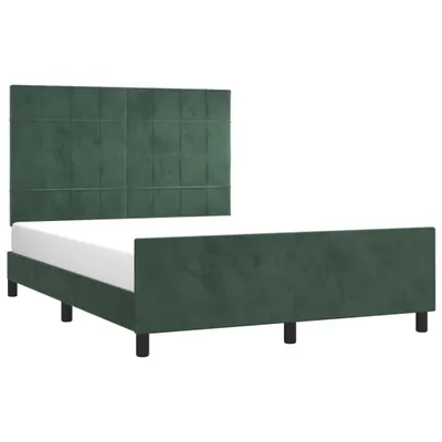 Produktbild von Bettgestell ohne Matratze Dunkelgrün 140x200 cm Samt