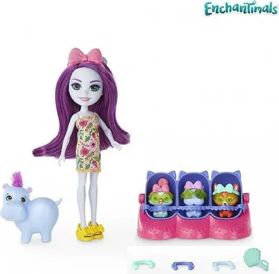 Obrázek produktu pro Enchantimals Panenka a miminka Hedda Hippo a Lake.