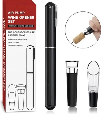 Produktbild von Weinöffner Set mit Luftpumpe,Vakuumverschlussund tropffreiem Ausgießer