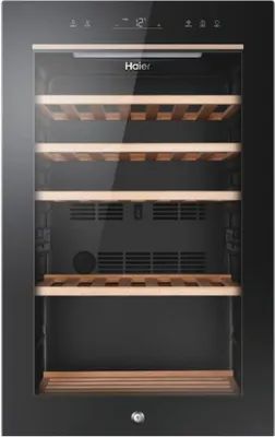 Produktbild von Haier HWS49GA Freistehender Weinklimaschrank, Schwarz, 49 Flaschen, 5-20°C, , 104 kWh/Jahr, 37 dB, Befeuchtungsfunktion, Filtersystem, TÃ1/4rschloss