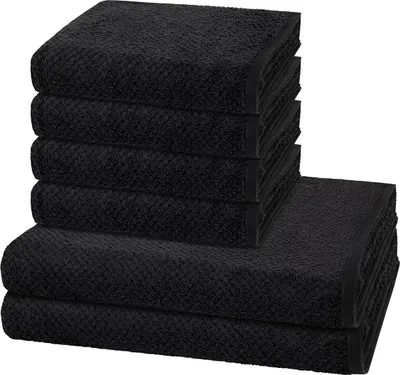 Produktbild von Cawö Pure 4 X Handtuch 2 X Duschtuch im Set Natürliches Material mit feiner Struktur, Saugfähig und hautfreundlich, Trocknergeeignet und pflegeleicht