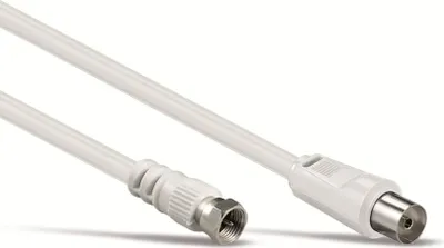 Produktbild von GOOBAY SAT-Antennenanschlusskabel F-Stecker/Koaxkupplung, weiß, 2,5 m