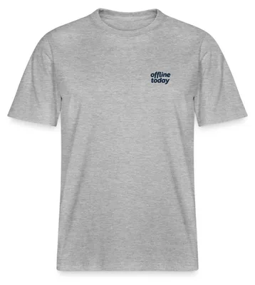 Produktbild von Spreadshirt Stickmotiv Offline Today Heute Offline Relaxed Fit Uni T-Shirt, 3XL, Grau meliert