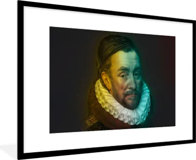 Produktbild von MuchoWow® Gerahmtes Poster Wilhelm von Oranien - Adriaen Thomasz - Farben 90x60 cm - Poster mit Schwarzem Bilderrahmen Wandposter Rahmen Foto Bilder - Wanddekoration - Fotos