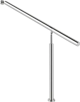 Immagine prodotto di Ringhiera per scale - 150 cm - Balaustra regolabile in acciaio inox per 3-4 scale - Staffe incluse - Design moderno - Argento
