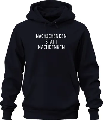 Produktbild von Nachschenken statt Nachdenken Party Bier Geschenk Feier JGA Uni Hoodie Kapuzenpullover, Navy, XXL