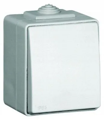 Produktbild von EFAPEL 48011KBR 1-poliger Schalter Aufputz IP65 Weiß