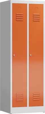 Produktbild von Spind, Spindschrank, Kleiderspind 2 Abteile,180x59x50cm, lichtgrau/feuerrot