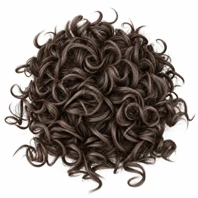 Productafbeelding van Korte, krullende haarstuk voor een knot, ideaal voor volumineuze kapsels – HAIRBELLA, donkerbruin