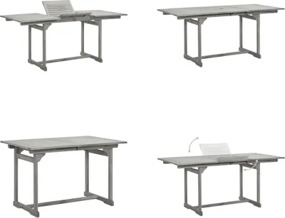 Produktbild von vidaXL Garten Esstisch (120 170)x80x75 cm Massivholz Akazie - Gartentisch - Gartentische - Outdoor-Tisch - Outdoor-Tische