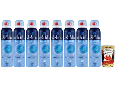 Produktbild von Felce Azzurra - Deodorant Spray Classico Formel IdraTalk, Wirksamkeit 48 Stunden, Keine Flecken - 8x 150ml + Italian Gourmet polpa 400g