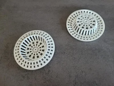 Produktbild von 2x Abflusssieb Kunststoff Weiß 72mm Haarsieb für Badewanne Dusche