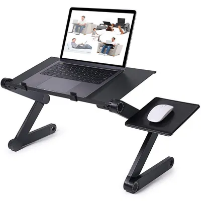 Produktbild von Laptoptisch Nachttisch Betttablett Laptoptisch Beistelltisch höhenverstellbar Schwarz