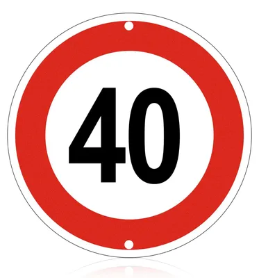 Obrázok produktu pre Reflexné dopravné značenie, maximálna rýchlosť 40 km/h, hliník
