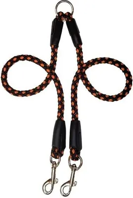Image de Laisse Palkar pour chiens 50 cm x 14 mm noir-orange