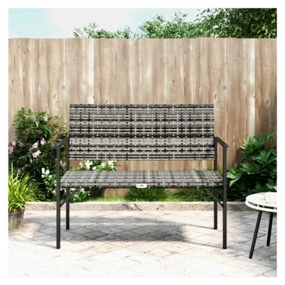 Produktbild von Gartenbank für zwei Personen aus grauem Poly-Rattan