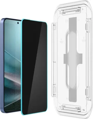 A screen protector and its installation guide are shown.