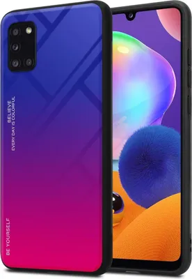 Produktbild von Cadorabo Hülle für Samsung Galaxy A31 Schutz Hülle in Schwarz Handyhülle TPU Etui Cover Case Tempered Glas