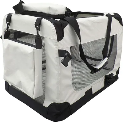 Produktbild von Faltbare Hundebox Transporttasche Transportbox Auto für Katze Hunde Große Kleine Box Bag Bed Decke Klein Auto Transport 7 Größen Taschen Fünf Farben Petigi, Farbe:Beige, Größe:L (70 x 52 x 51 cm)