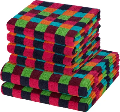 Produktbild von Cawö Lifestyle 4 X Handtuch 2 X Duschtuch im Set Flauschige Qualität für ein angenehmes Hautgefühl, Farbenfrohes Design für frische Badezimmerakzente, Pflegeleicht und trocknergeeignet für praktische Nutzung 6er Set