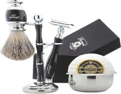 Produktbild von Haryali London Rasierset Rasurpflege Set 5 teilige Rasierset doppelkante Rasierhobel Präzision sanft für empfindliche Haut
