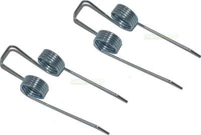 A product shot of two metal springs on a white background.
