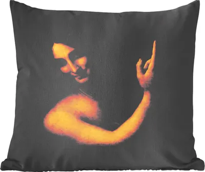 Produktbild von MuchoWow® Zierkissen Sofakissen Wohnzimmer Dekokissen 60x60 cm Johannes der Täufer - Leonardo da Vinci - Sitzfläche - Foto Polster