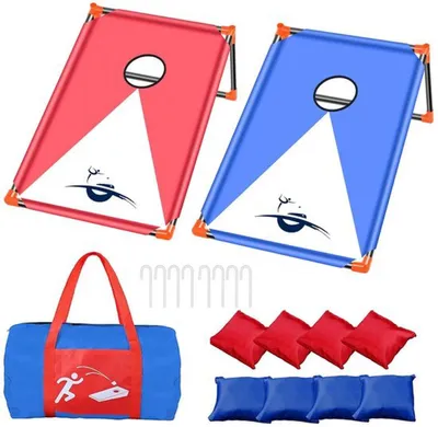 Produktbild von Draagbares Cornhole-Spielset für Innen- und Außenbereich mit Zubehör