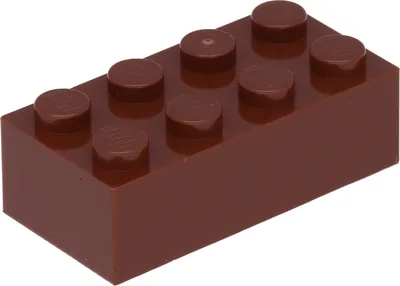 A single brown LEGO brick is shown against a white background.
