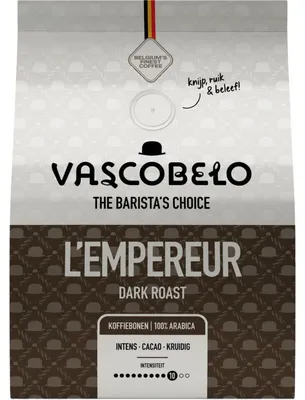 Obrázek produktu pro Středně pražená kávová zrna Vascobelo L'empereur 450 g – Aromatická káva
