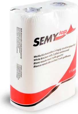 Produktbild von SemyTop Küchenrolle, 2-lagig, 48 Rollen, 100% Zellstoff,ST-88066