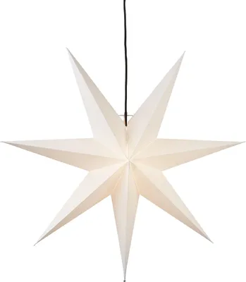 Produktbild von EGLO Weihnachtsstern zum Aufhängen Frozen, Weihnachtsdeko Stern, Weihnachtsbeleuchtung, Stahl in weiss, schwarz, Papier in weiss E14 Fassung