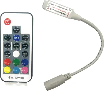 Obrázek produktu pro Ovladač světelných pásů RGB, 17tlačítkový stmívač s bezdrátovým dálkovým ovládáním pro světelné pásky LED 5050 3528 5630