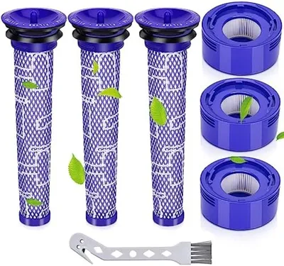 Produktbild von PromoHome® Staubsaugerfilter kompatibel mit Dyson V8, V7 Absolute Animal Motorhead, 3 HEPA-Filter, 3 Vorfilter, ersetzt Teil # DY-96566101