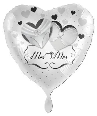 Produktbild von 18"/Ø43cm Herz Folienballon  "Mrs. & Mrs."